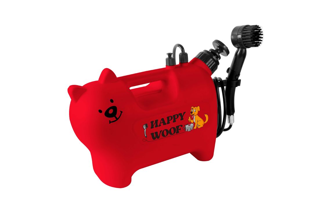 Rode Draagbare Huisdierenwasmachine het Baden van de de Douchemassage van de Hulpmiddelhond van de de Borstelhond de Wasspuitbus